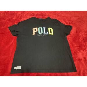 Ralph Lauren Polo T Shirt Men’s XL Colorful Lettering Short Sleeve